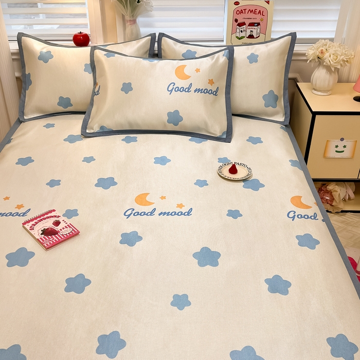 91家纺网 家纺一手货源 找家纺 懒猫家纺 2026新款600D数码印花冰丝凉席系列 星辰