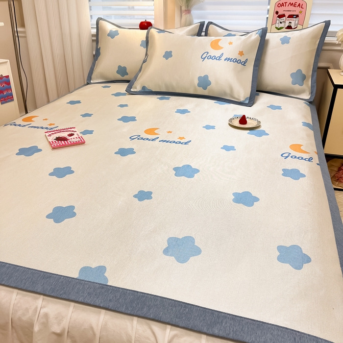 91家纺网 家纺一手货源 找家纺 懒猫家纺 2026新款600D数码印花冰丝凉席系列 星辰