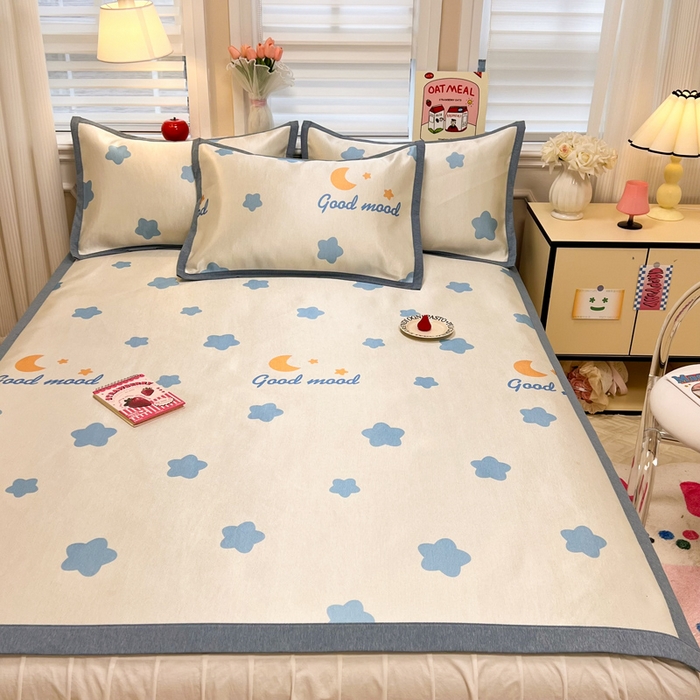 91家纺网 家纺一手货源 找家纺 懒猫家纺 2026新款600D数码印花冰丝凉席系列 星辰