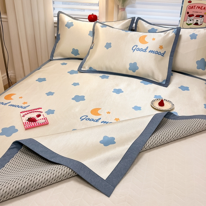 91家纺网 家纺一手货源 找家纺 懒猫家纺 2026新款600D数码印花冰丝凉席系列 星辰