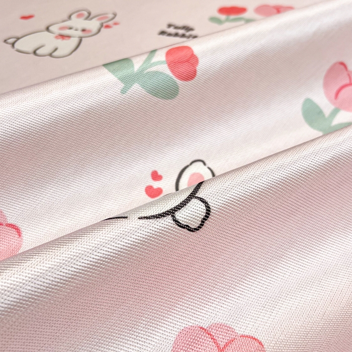 91家纺网 家纺一手货源 找家纺 懒猫家纺 2026新款600D数码印花冰丝凉席系列 郁金香小兔