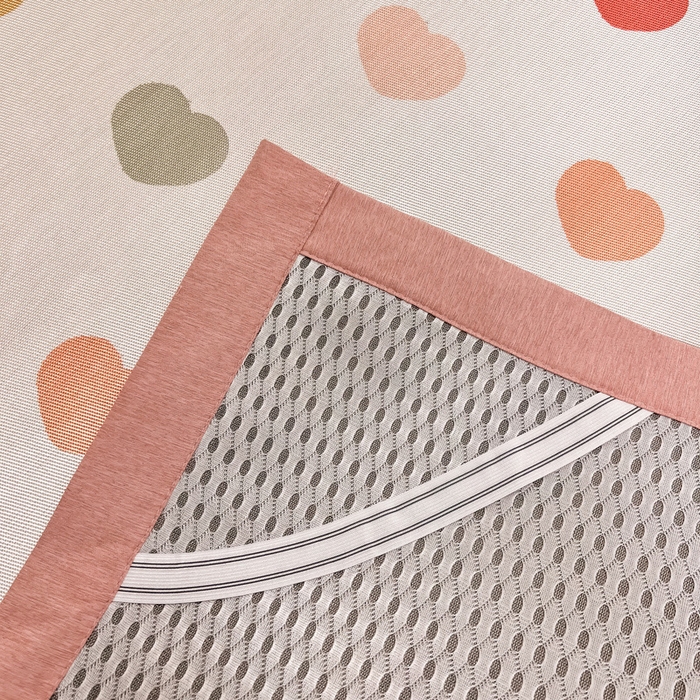 91家纺网 家纺一手货源 找家纺 懒猫家纺 2026新款600D数码印花冰丝凉席系列 甜甜爱心