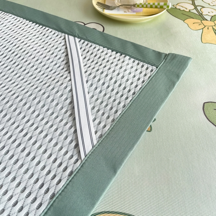 91家纺网 家纺一手货源 找家纺 懒猫家纺 2026新款600D数码印花冰丝凉席系列 铃兰精灵