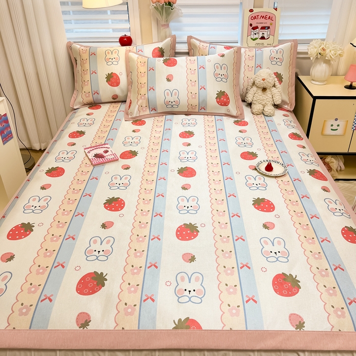 91家纺网 家纺一手货源 找家纺 懒猫家纺 2026新款600D数码印花冰丝凉席系列 小甜心