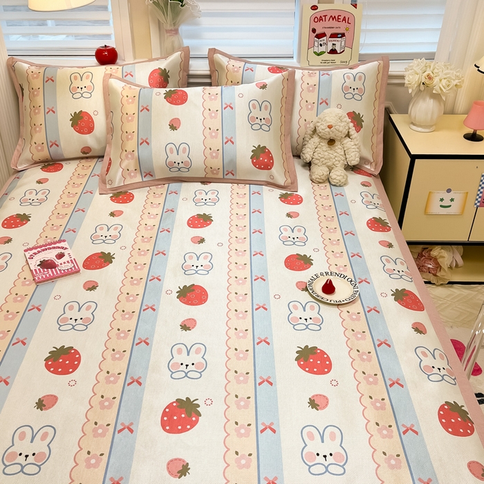 91家纺网 家纺一手货源 找家纺 懒猫家纺 2026新款600D数码印花冰丝凉席系列 小甜心