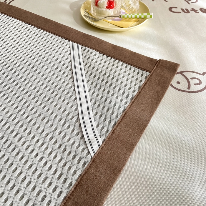 91家纺网 家纺一手货源 找家纺 懒猫家纺 2026新款600D数码印花冰丝凉席系列 小猫爱鱼