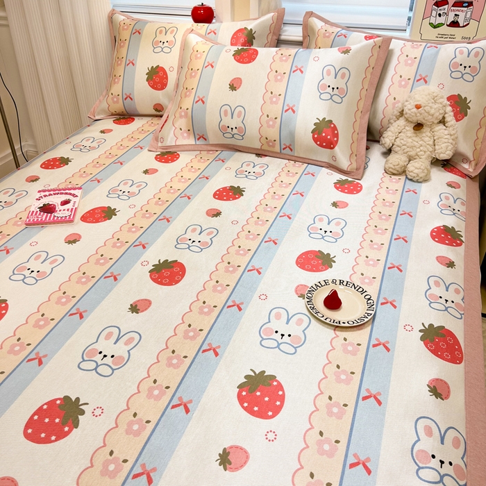 91家纺网 家纺一手货源 找家纺 懒猫家纺 2026新款600D数码印花冰丝凉席系列 小甜心