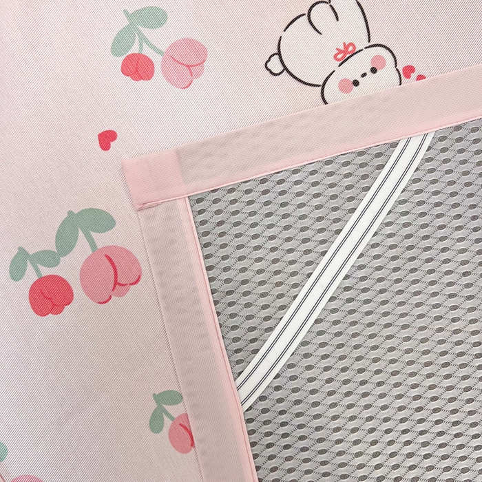 91家纺网 家纺一手货源 找家纺 懒猫家纺 2026新款600D数码印花冰丝凉席系列 郁金香小兔