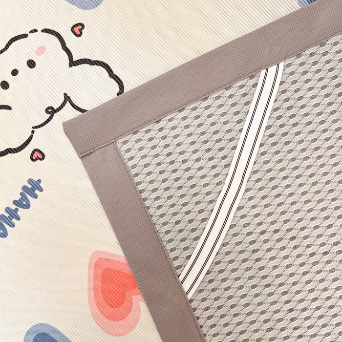 91家纺网 家纺一手货源 找家纺 懒猫家纺 2026新款600D数码印花冰丝凉席系列 舞动小狗