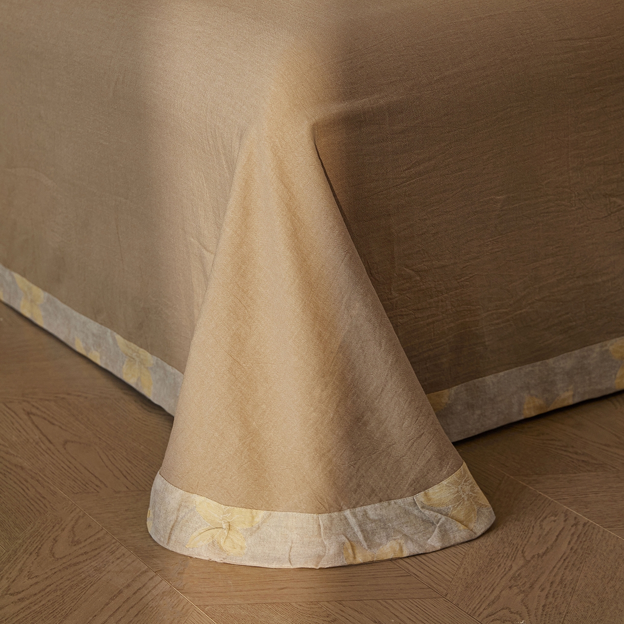 91家纺网 家纺一手货源 找家纺 （总）仰望棉麻双层纱供应链 2026新款艺语一花三色全棉色织提花双层纱纽扣款四件套