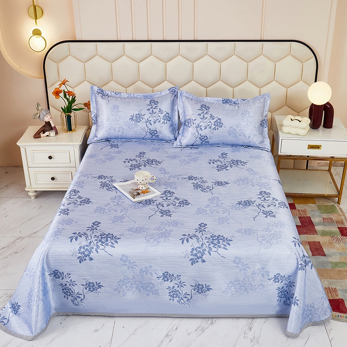 91家纺网 家纺一手货源 找家纺 （总）星窝家纺 2026新款直播电商优选可机洗斜纹提花冰丝凉席三件套