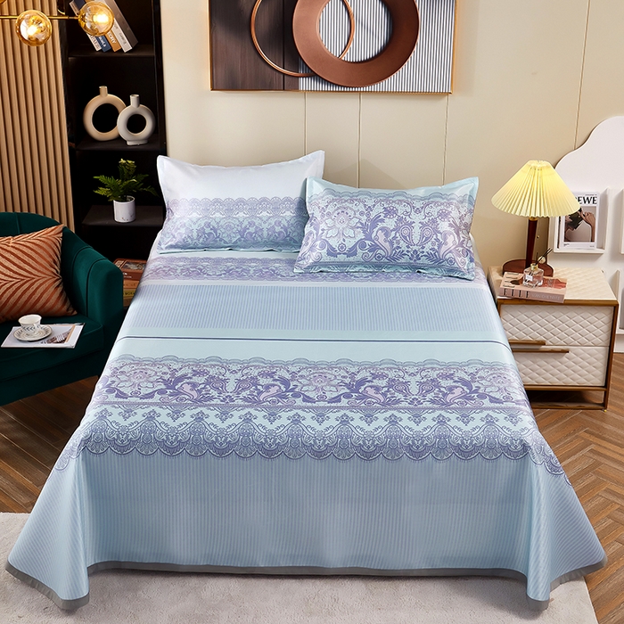 91家纺网 家纺一手货源 找家纺 （总）星窝家纺 2026新款直播电商优选可机洗斜纹提花冰丝凉席三件套