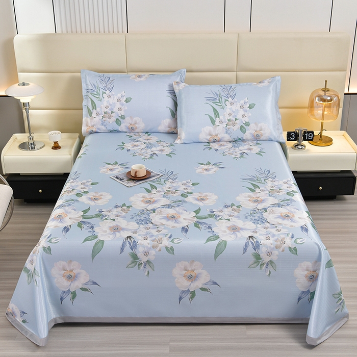 91家纺网 家纺一手货源 找家纺 （总）星窝家纺 2026新款直播电商优选可机洗斜纹提花冰丝凉席三件套