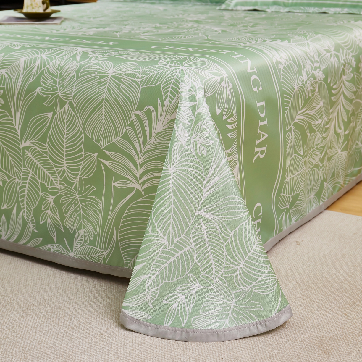 91家纺网 家纺一手货源 找家纺 星窝家纺 2026新款直播电商优选可机洗斜纹提花冰丝凉席三件套 温婉佳人