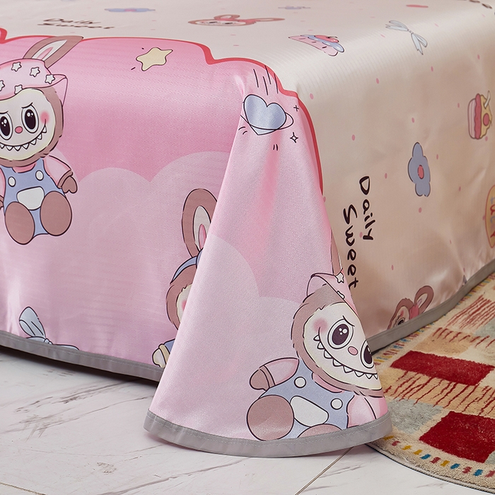 91家纺网 家纺一手货源 找家纺 星窝家纺 2026新款直播电商优选可机洗斜纹提花冰丝凉席三件套 爱多多粉