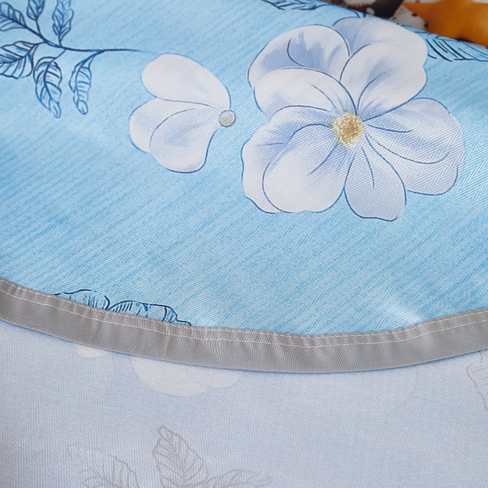 91家纺网 家纺一手货源 找家纺 星窝家纺 2026新款直播电商优选可机洗斜纹提花冰丝凉席三件套 春色满园