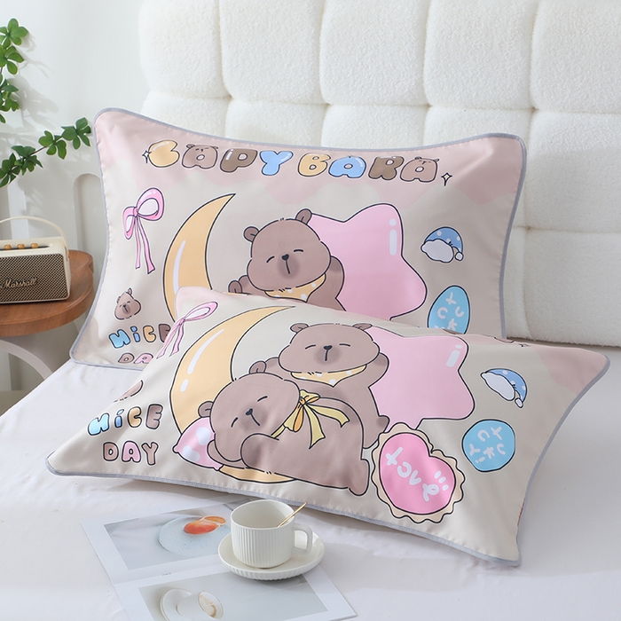 91家纺网 家纺一手货源 找家纺 娇兰毛巾 2026新款7a抗菌夏季凉感枕巾 卡皮巴拉