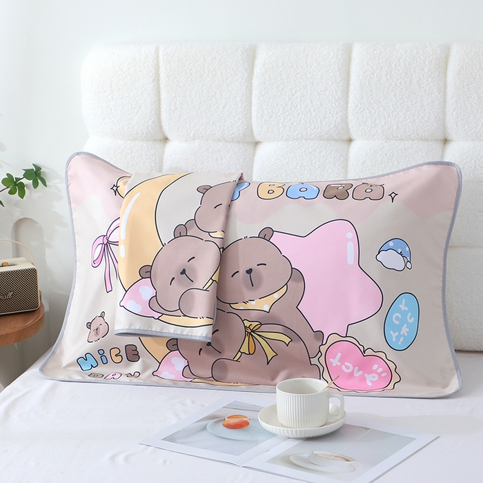 91家纺网 家纺一手货源 找家纺 娇兰毛巾 2026新款7a抗菌夏季凉感枕巾 卡皮巴拉