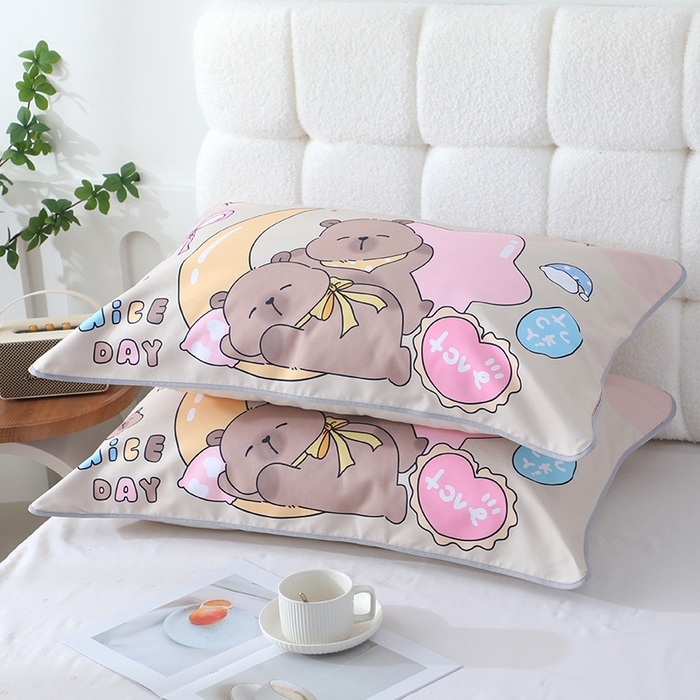 91家纺网 家纺一手货源 找家纺 娇兰毛巾 2026新款7a抗菌夏季凉感枕巾 卡皮巴拉