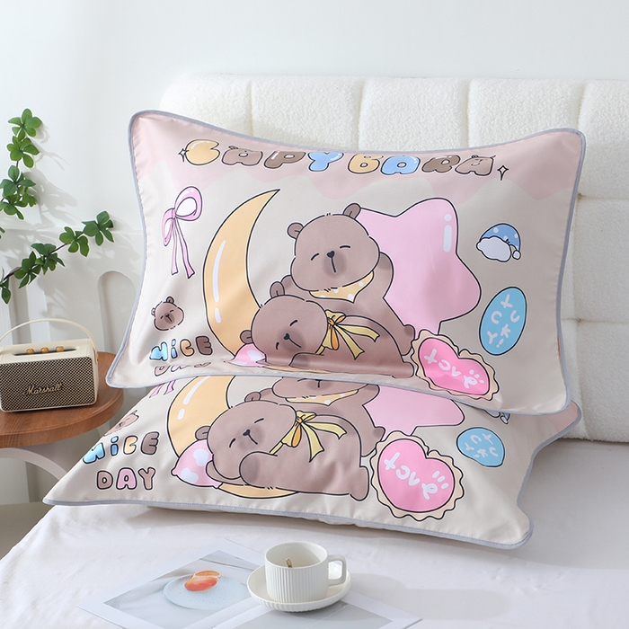 91家纺网 家纺一手货源 找家纺 娇兰毛巾 2026新款7a抗菌夏季凉感枕巾 卡皮巴拉