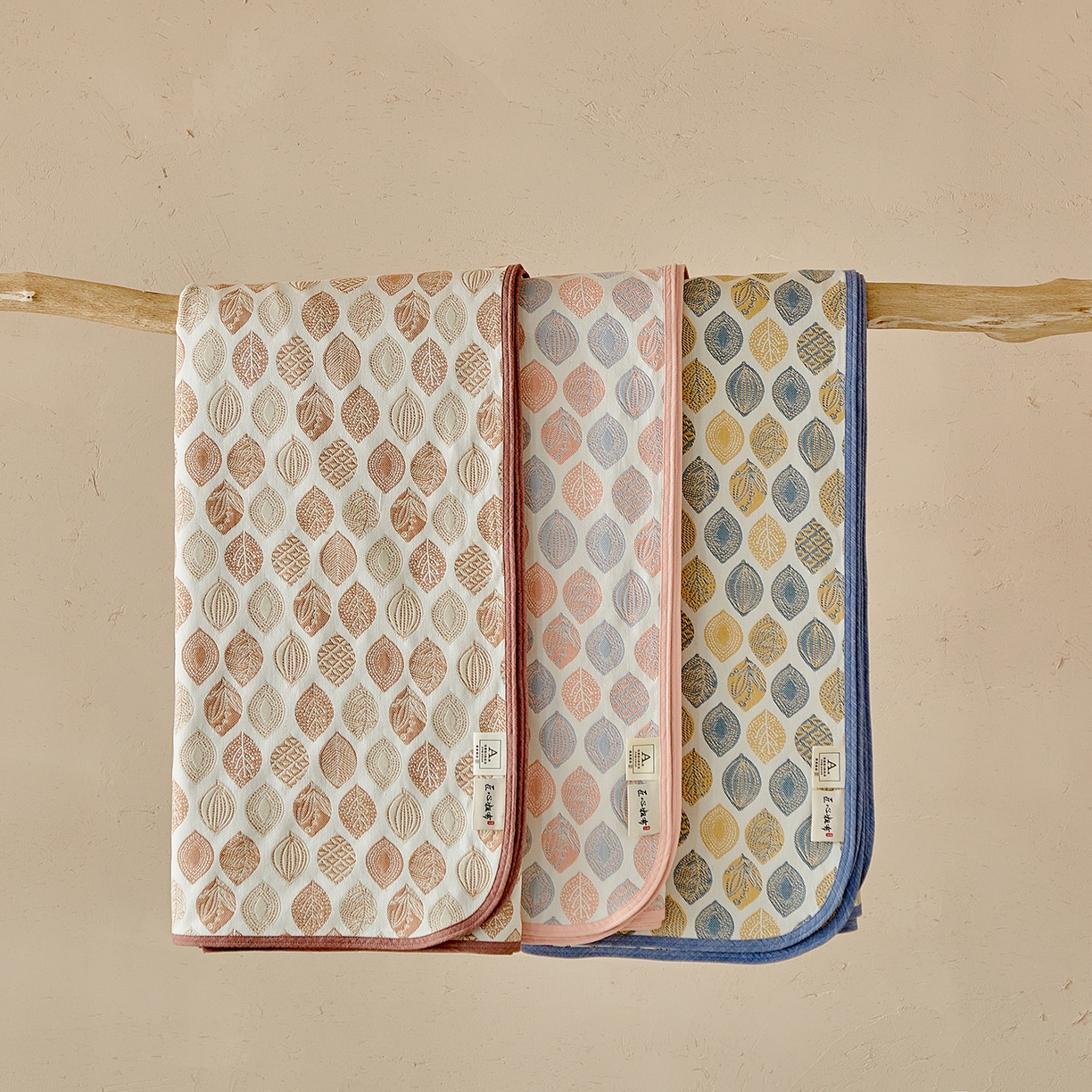 91家纺网 家纺一手货源 找家纺 孑寐家纺 2026新款100%纯棉色织双面大提花老粗布凉席三件套 组合