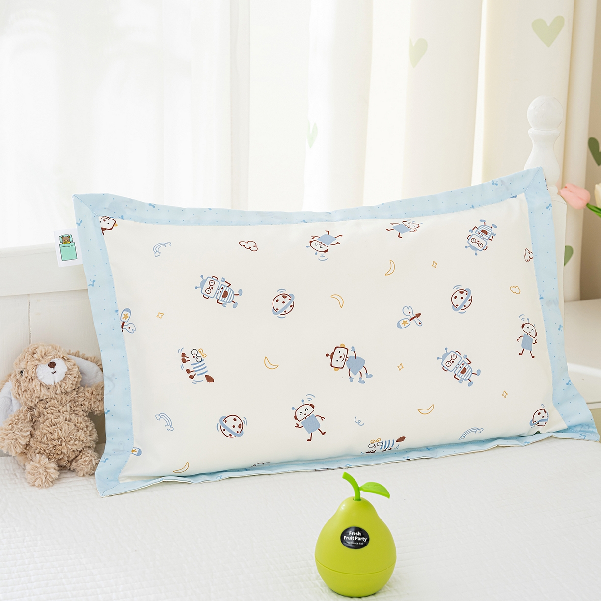 91家纺网 家纺一手货源 找家纺 良佐生活 2026新款A类60支全棉贡缎长绒棉拼角枕套 太空机器人