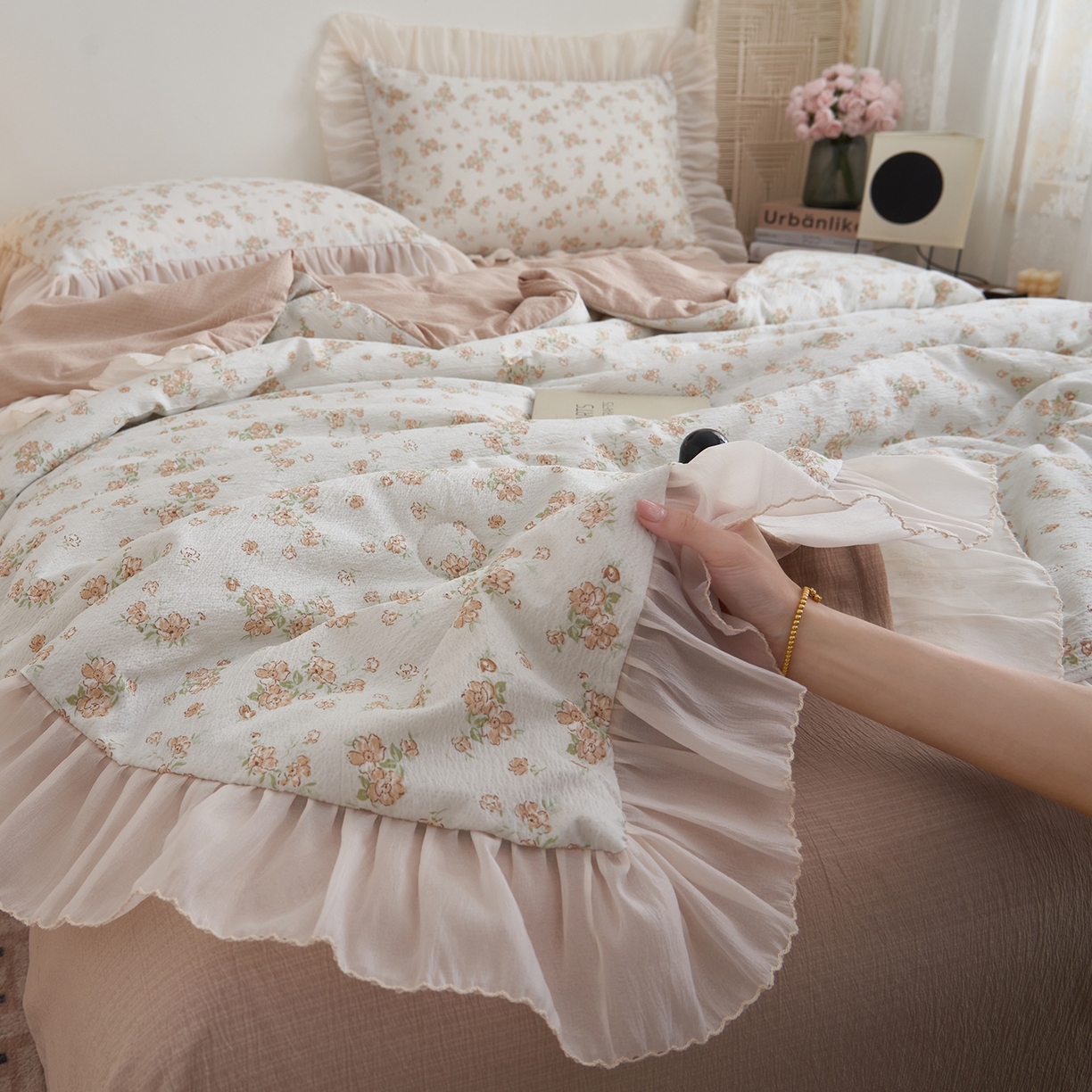 91家纺网 家纺一手货源 找家纺 （总）晨曦家纺 2026新款皱雾纱水洗夏凉被夏被四件套少女ins风韩版