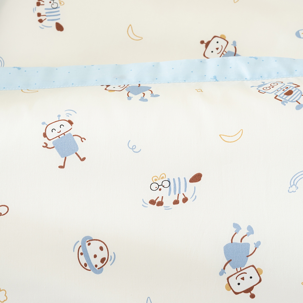 91家纺网 家纺一手货源 找家纺 良佐生活 2026新款A类60支全棉贡缎长绒棉拼角枕套 太空机器人