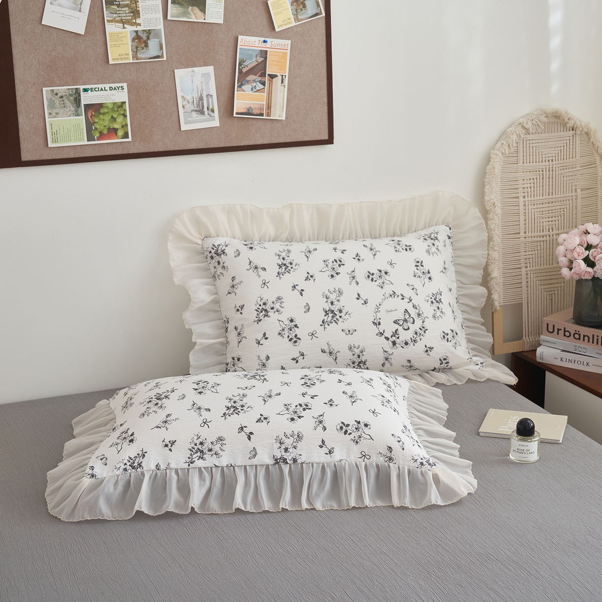 91家纺网 家纺一手货源 找家纺 晨曦家纺 2026新款皱雾纱水洗夏凉被夏被四件套少女ins风韩版 素墨蝶语