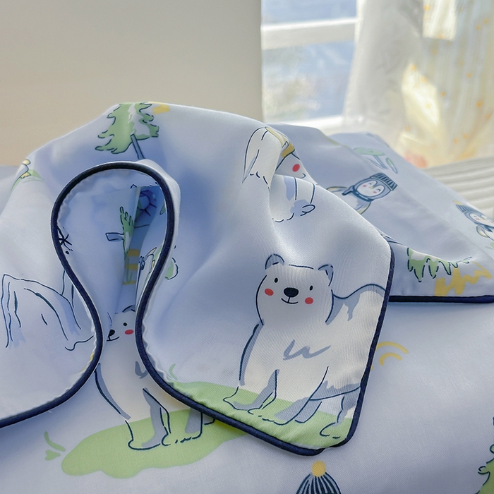 91家纺网 家纺一手货源 找家纺 （总）姝辰 2026新款莱赛尔嵌绳卡通印花枕套儿童夏季凉感冰丝枕套幼儿园乳胶枕套枕罩