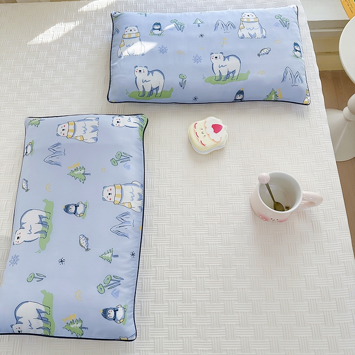 91家纺网 家纺一手货源 找家纺 （总）姝辰 2026新款莱赛尔嵌绳卡通印花枕套儿童夏季凉感冰丝枕套幼儿园乳胶枕套枕罩