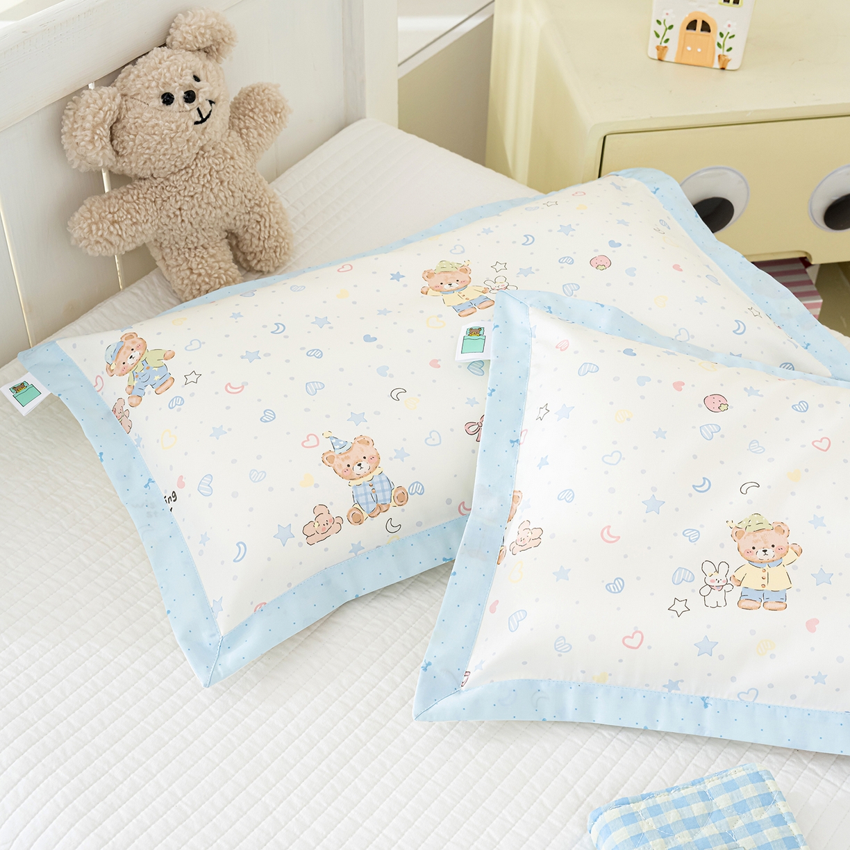 91家纺网 家纺一手货源 找家纺 良佐生活 2026新款A类60支全棉贡缎长绒棉拼角枕套 星语星愿