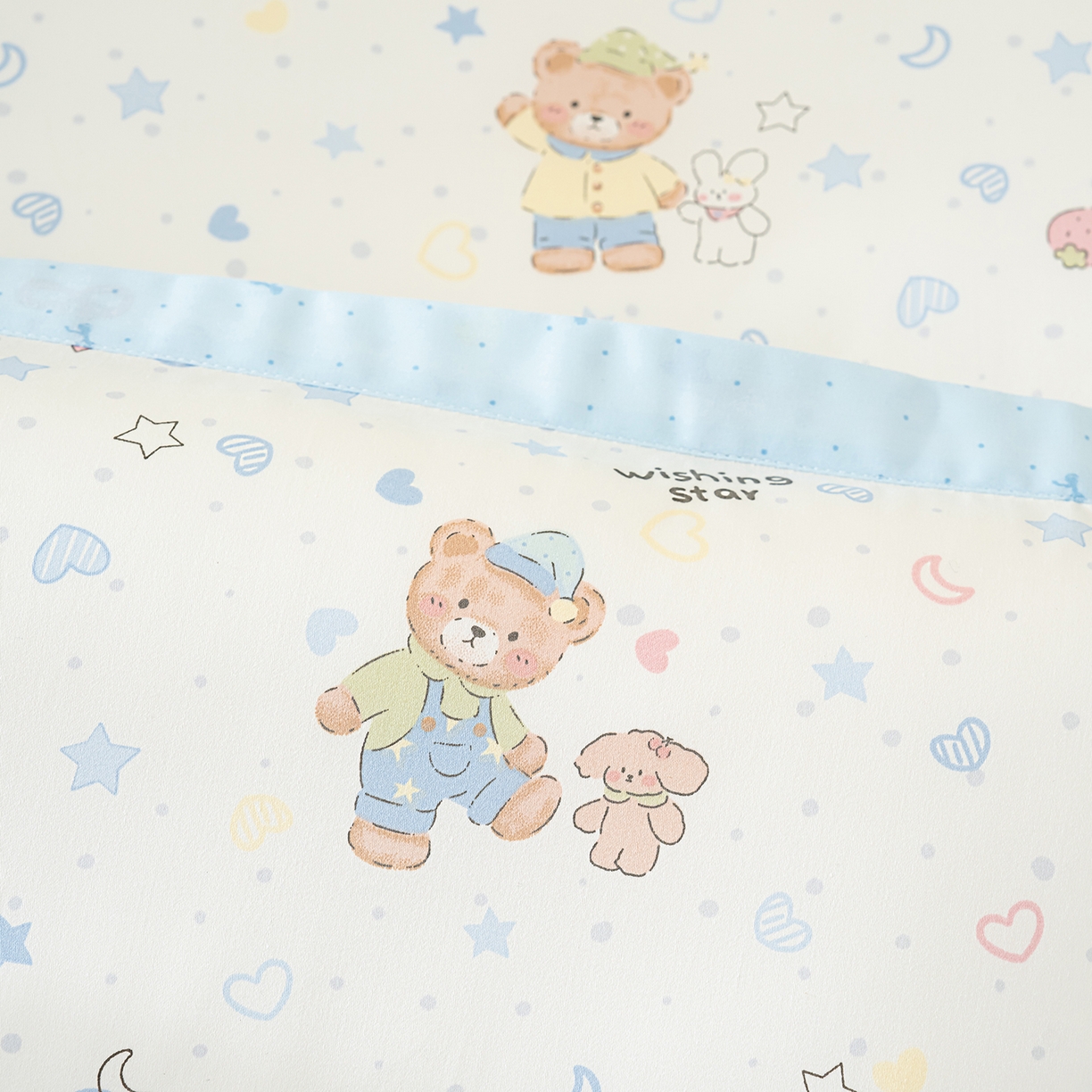 91家纺网 家纺一手货源 找家纺 良佐生活 2026新款A类60支全棉贡缎长绒棉拼角枕套 星语星愿