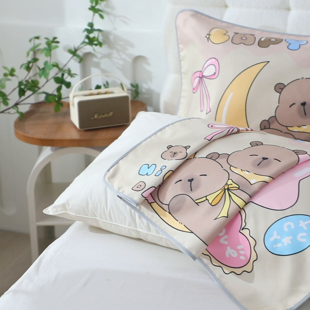 91家纺网 家纺一手货源 找家纺 娇兰毛巾 2026新款7a抗菌夏季凉感枕巾 羽彩