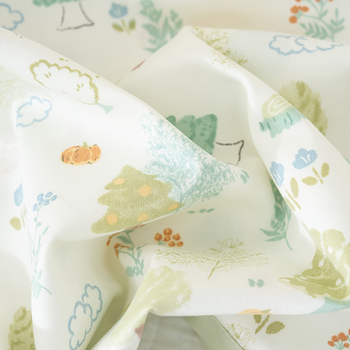 91家纺网 家纺一手货源 找家纺 良佐生活 2026新款A类60支全棉贡缎长绒棉拼角枕套 许愿森林