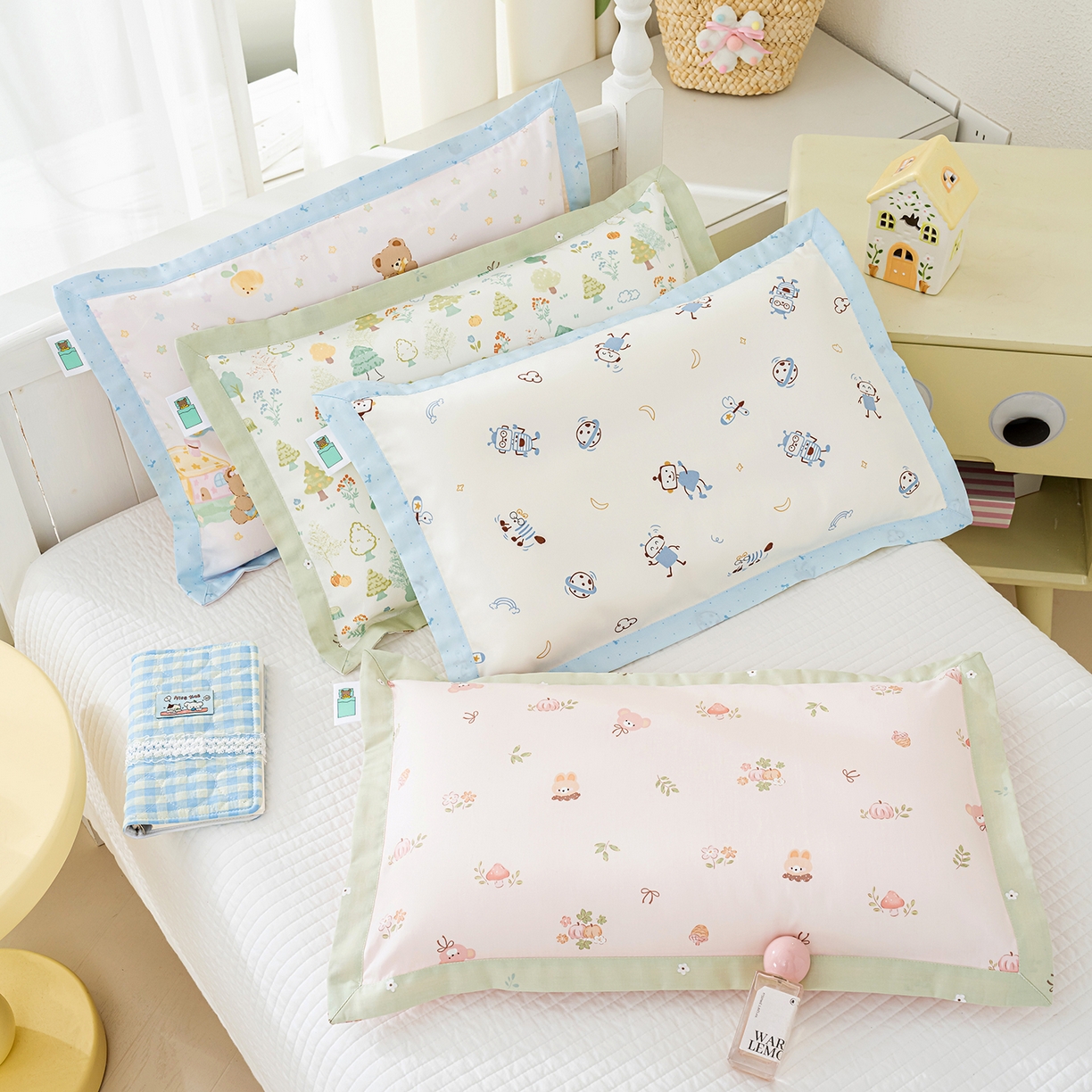 91家纺网 家纺一手货源 找家纺 良佐生活 2026新款A类60支全棉贡缎长绒棉拼角枕套 组合图