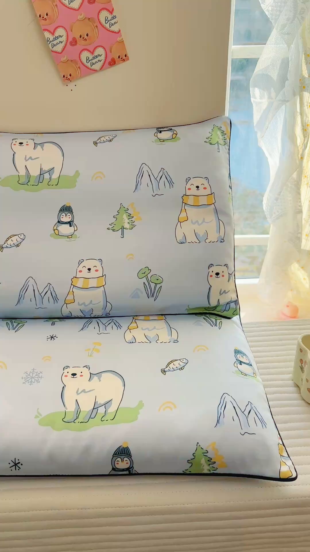 91家纺网 家纺一手货源 找家纺 （总）姝辰 2026新款莱赛尔嵌绳卡通印花枕套儿童夏季凉感冰丝枕套幼儿园乳胶枕套枕罩