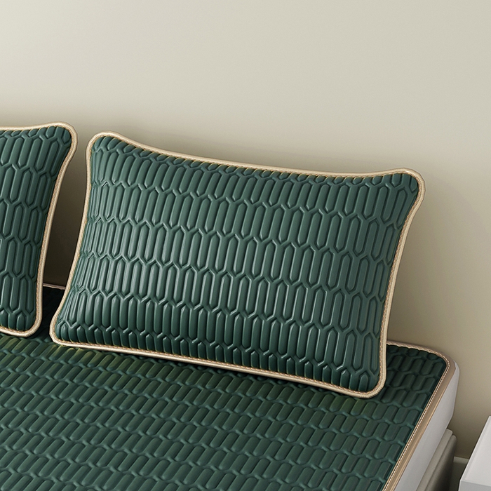 91家纺网 家纺一手货源 找家纺 奇丝雅 2026新款夏季A类纯色乳胶冰丝凉席枕套凉感家用可机洗单人学生宿舍48×74cm一只一对 乳胶冰丝枕套-墨绿