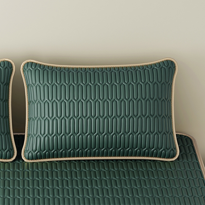 91家纺网 家纺一手货源 找家纺 奇丝雅 2026新款夏季A类纯色乳胶冰丝凉席枕套凉感家用可机洗单人学生宿舍48×74cm一只一对 乳胶冰丝枕套-墨绿