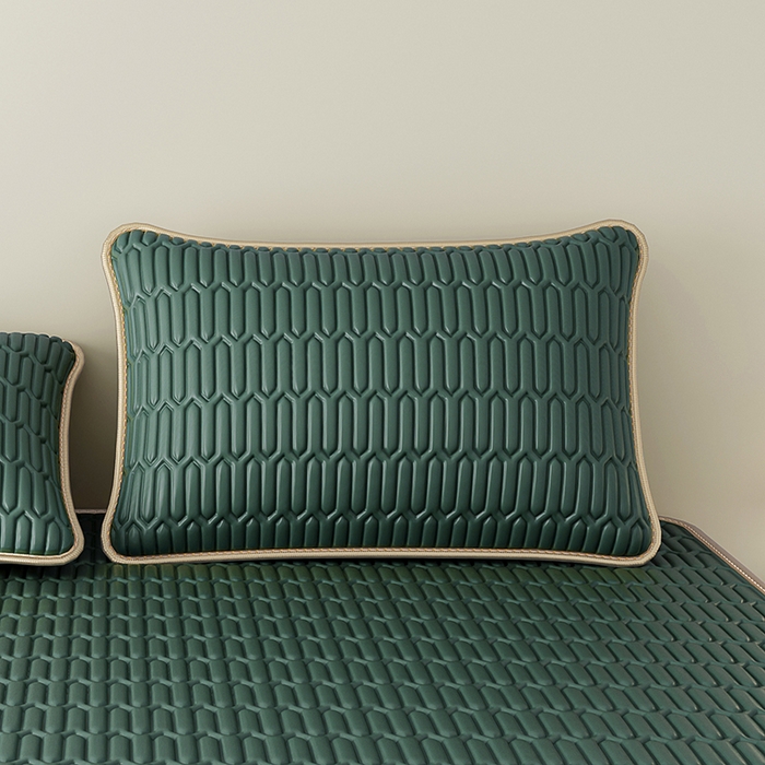 91家纺网 家纺一手货源 找家纺 奇丝雅 2026新款夏季A类纯色乳胶冰丝凉席枕套凉感家用可机洗单人学生宿舍48×74cm一只一对 乳胶冰丝枕套-墨绿