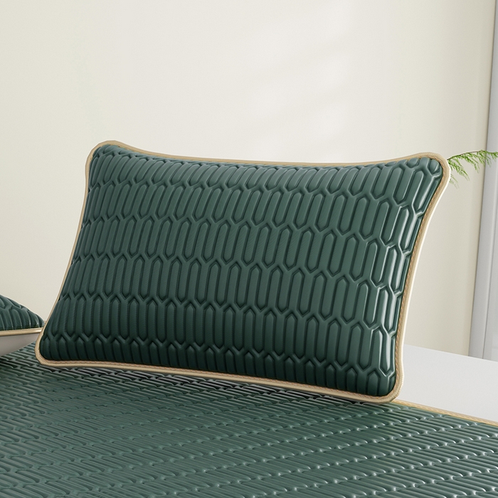 91家纺网 家纺一手货源 找家纺 奇丝雅 2026新款夏季A类纯色乳胶冰丝凉席枕套凉感家用可机洗单人学生宿舍48×74cm一只一对 乳胶冰丝枕套-墨绿