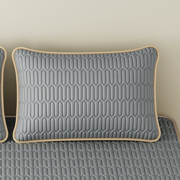 91家纺网 家纺一手货源 找家纺 奇丝雅 2026新款夏季A类纯色乳胶冰丝凉席枕套凉感家用可机洗单人学生宿舍48×74cm一只一对 乳胶冰丝枕套-银灰