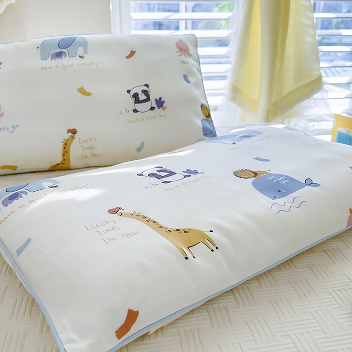 91家纺网 家纺一手货源 找家纺 姝辰 2026新款莱赛尔嵌绳卡通印花枕套儿童夏季凉感冰丝枕套幼儿园乳胶枕套枕罩 海洋奇遇