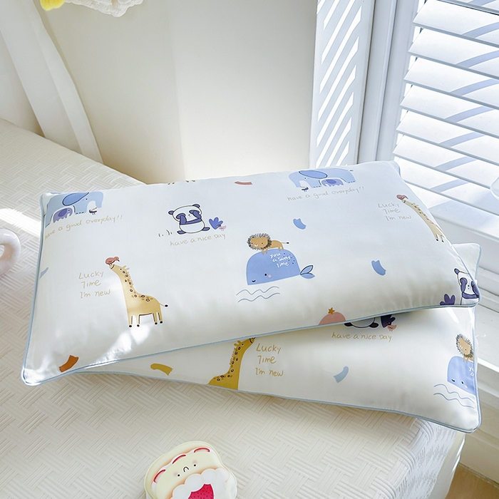 91家纺网 家纺一手货源 找家纺 姝辰 2026新款莱赛尔嵌绳卡通印花枕套儿童夏季凉感冰丝枕套幼儿园乳胶枕套枕罩 海洋奇遇