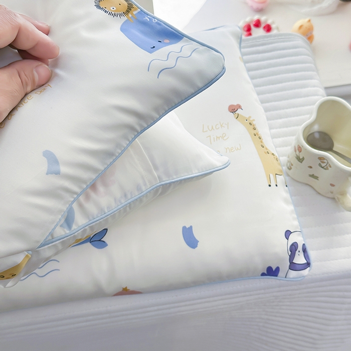 91家纺网 家纺一手货源 找家纺 姝辰 2026新款莱赛尔嵌绳卡通印花枕套儿童夏季凉感冰丝枕套幼儿园乳胶枕套枕罩 海洋奇遇