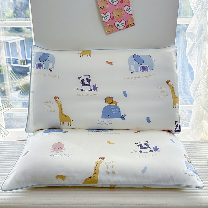 91家纺网 家纺一手货源 找家纺 姝辰 2026新款莱赛尔嵌绳卡通印花枕套儿童夏季凉感冰丝枕套幼儿园乳胶枕套枕罩 海洋奇遇