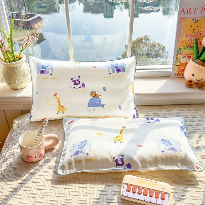 91家纺网 家纺一手货源 找家纺 姝辰 2026新款莱赛尔嵌绳卡通印花枕套儿童夏季凉感冰丝枕套幼儿园乳胶枕套枕罩 海洋奇遇