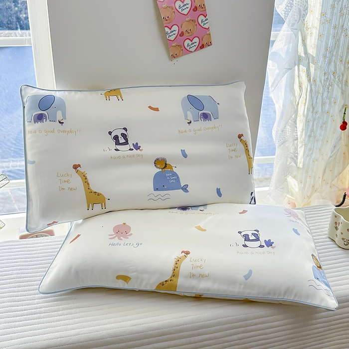 91家纺网 家纺一手货源 找家纺 姝辰 2026新款莱赛尔嵌绳卡通印花枕套儿童夏季凉感冰丝枕套幼儿园乳胶枕套枕罩 海洋奇遇