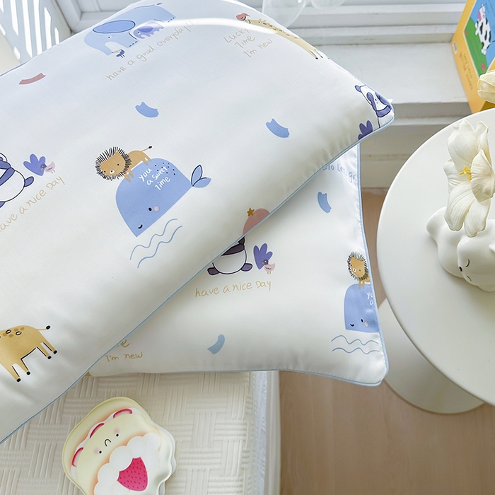 91家纺网 家纺一手货源 找家纺 姝辰 2026新款莱赛尔嵌绳卡通印花枕套儿童夏季凉感冰丝枕套幼儿园乳胶枕套枕罩 海洋奇遇