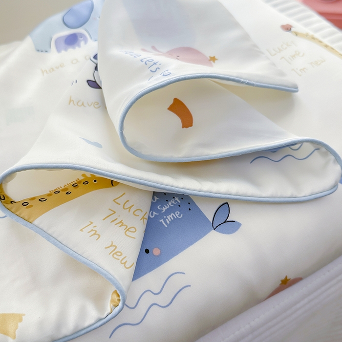 91家纺网 家纺一手货源 找家纺 姝辰 2026新款莱赛尔嵌绳卡通印花枕套儿童夏季凉感冰丝枕套幼儿园乳胶枕套枕罩 海洋奇遇